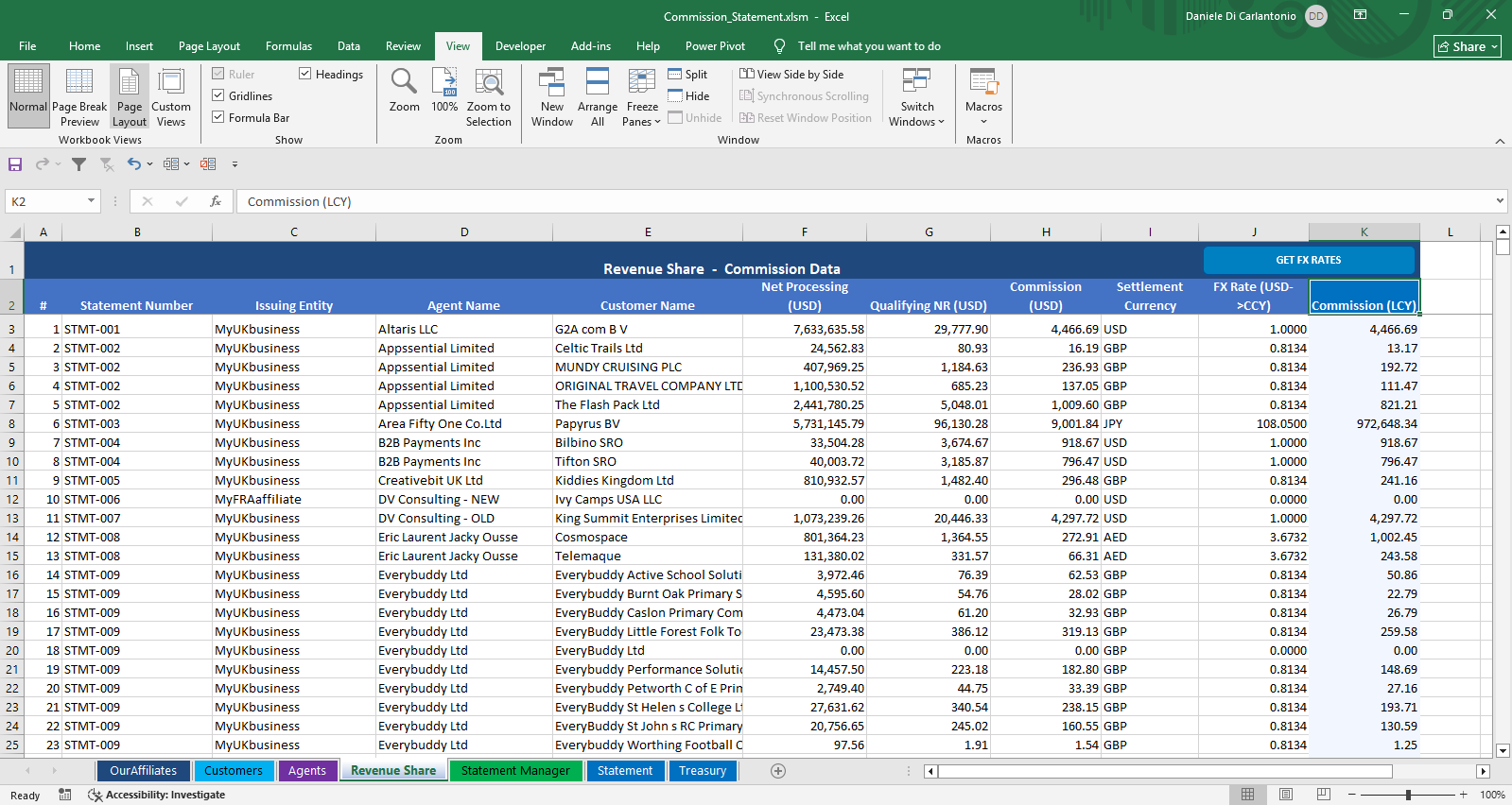 Revenue Share screenshot
